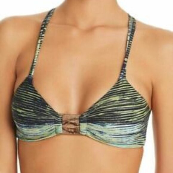 NWT Vince Camuto Swim midnight waves strappy back bikini top deep sea - Picture 1 of 11